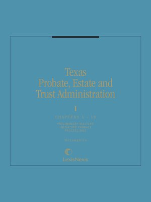 cover image of Texas Probate, Estate, and Trust Administration